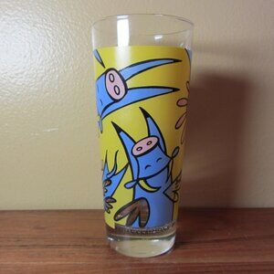 12 oz tatjana krizmanic ritzenhoff blue cows milk glass (W5517)